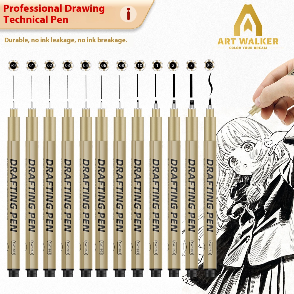 Copic Marker Sketch - 1/6/9/12 szt. Czarne pisaki fineliner do