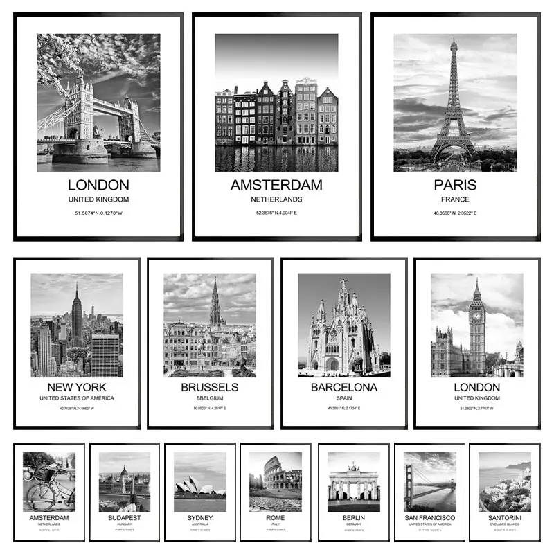 Ink Blotter Paper - Plakat miejski Nowy Jork Londyn Paryż